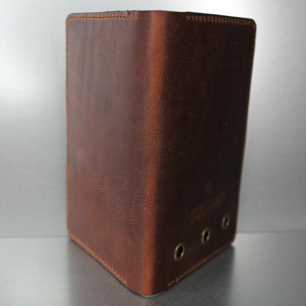 Brown leather passport wallet