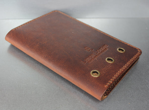 Brown leather passport wallet