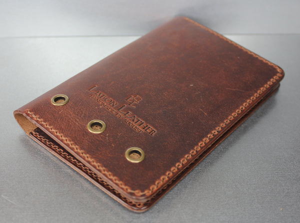 Brown leather passport wallet