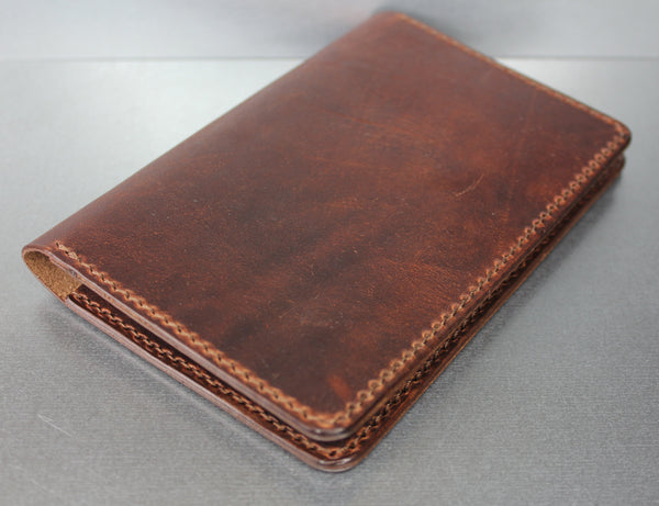 Brown leather passport wallet