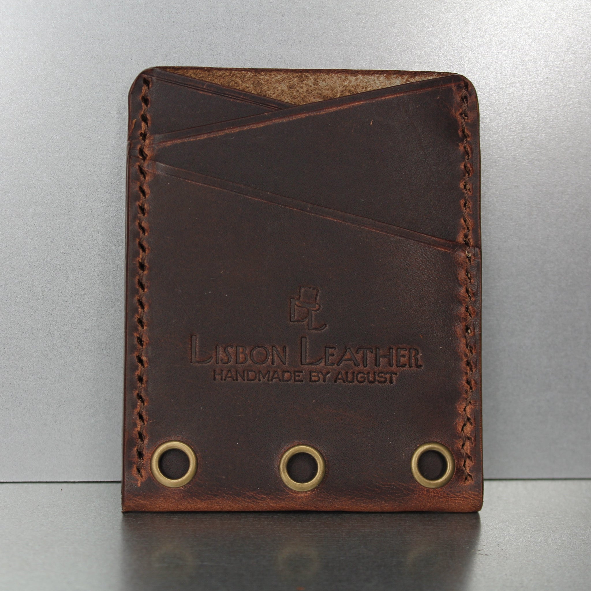 Minimalist brown leather wallet