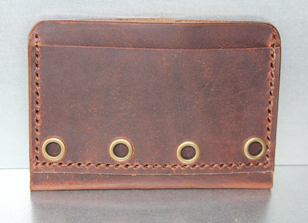 minimalist brown leather wallet