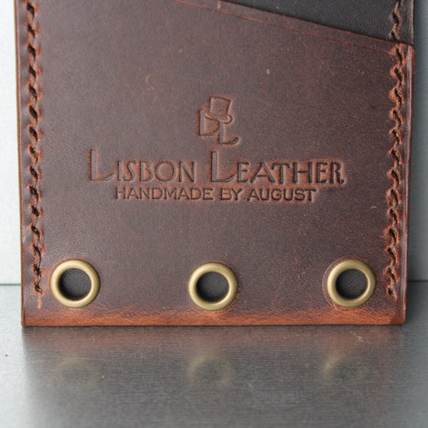 minimalist wallet in 2 color brown leather