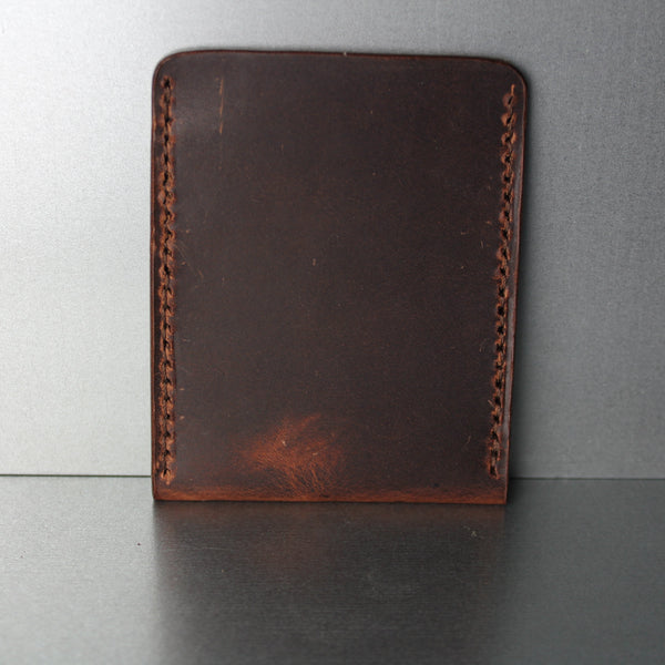 minimalist wallet in 2 color brown leather