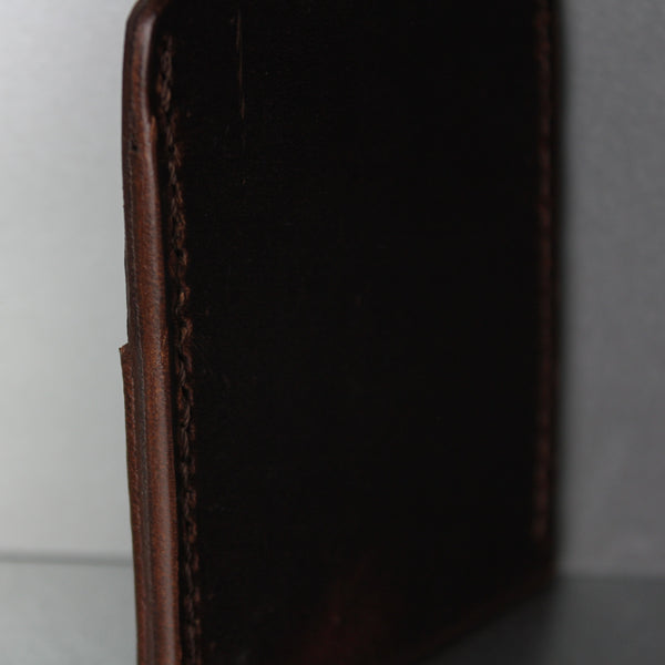 minimalist wallet in 2 color brown leather