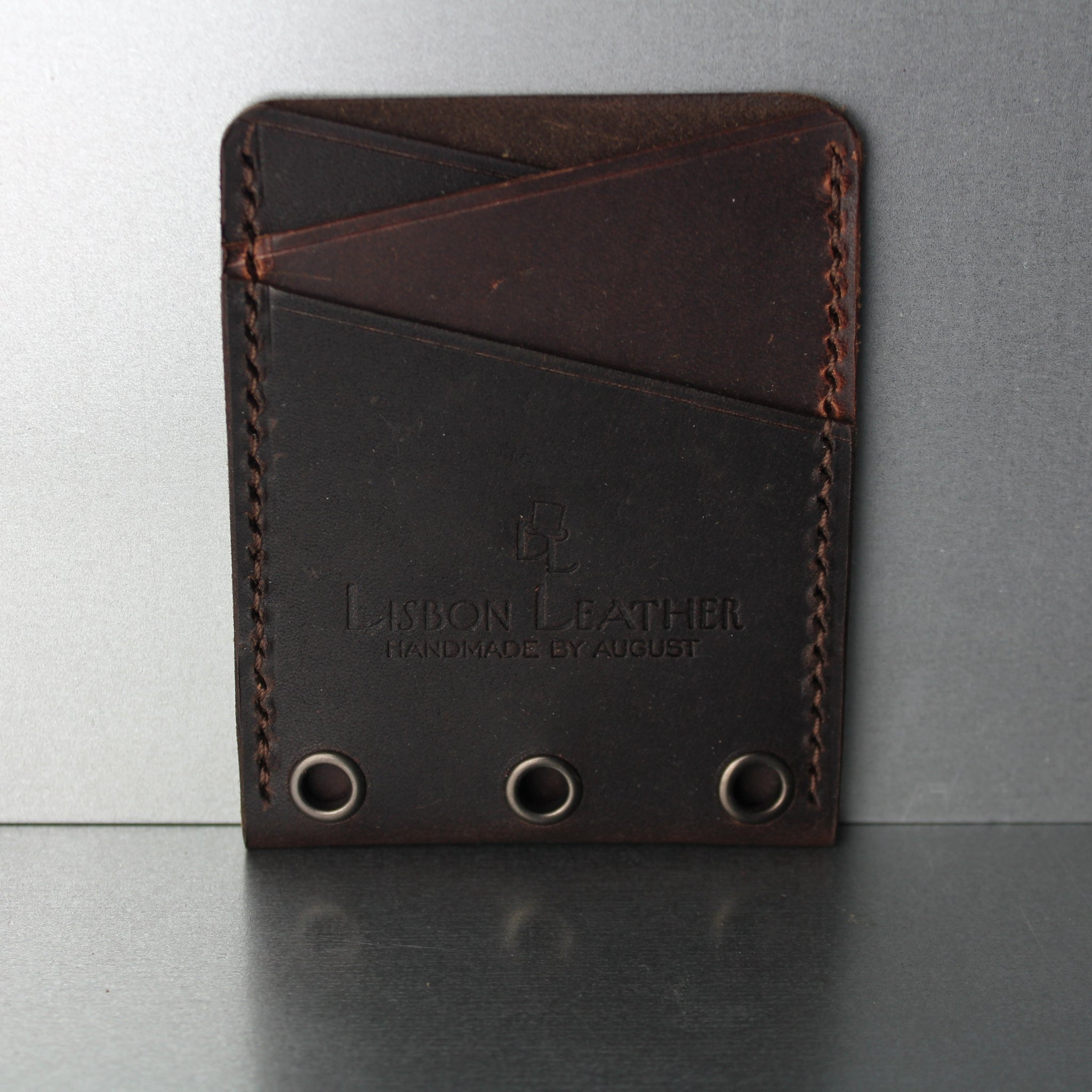 Minimalist 2 color brown leather wallet