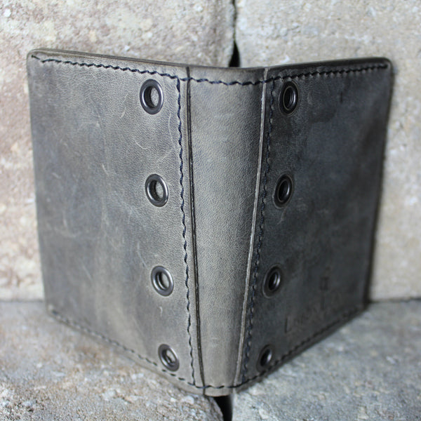 unisex gray chrome tan leather wallet