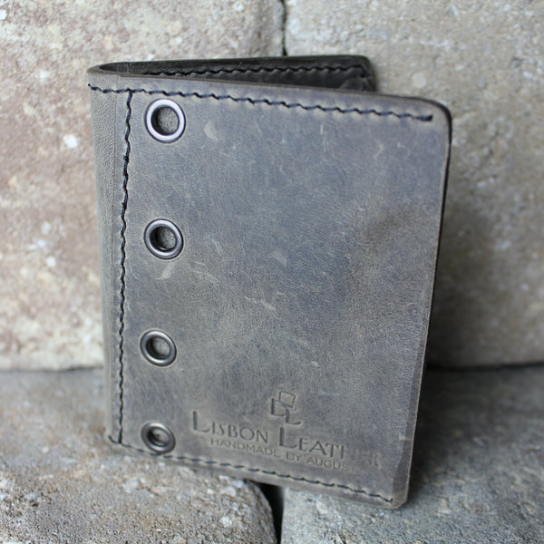 unisex gray chrome tan leather wallet