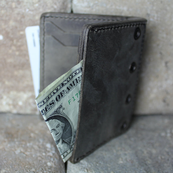 unisex gray chrome tan leather wallet